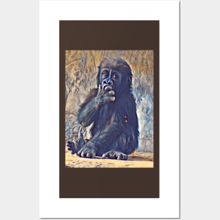 Baby Western Lowland Gorilla Posters and Art